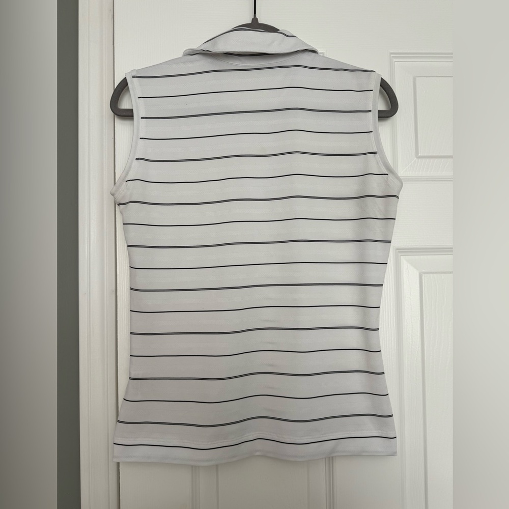 Nike golf Women's Striped Sleeveless Polo Top - Picture 2 of 4